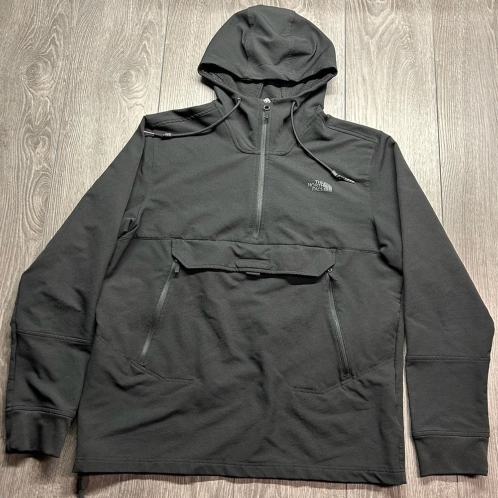 The North Face Mens Large Mountain Athletics 1/4 Zip Anorak Pullover Black Large